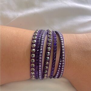 Like new. Swarovski crystal leather bracelet